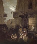 William Hogarth Four hours a day at night oil painting artist